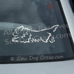 Jumping Bearded Collie Car Decal