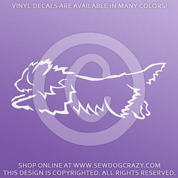 Jumping Bearded Collie Sticker