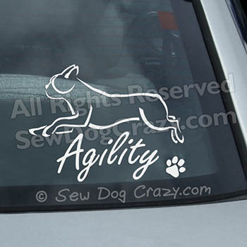 Agility Boston Terrier Car Decal