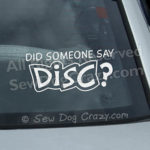 Disc Dog Car Decal