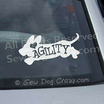 Love Agility Basset Hound Decals