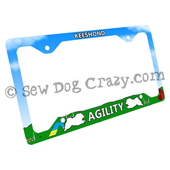 Keeshond Agility License Plate Frame