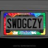 Tie Dye Keeshond Agility License Plate Frame