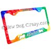 Tie Dye Keeshond Agility License Plate Frame