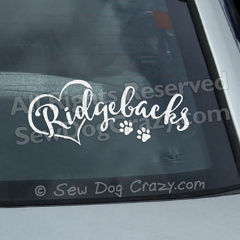 Heart Ridgeback Car Stickers