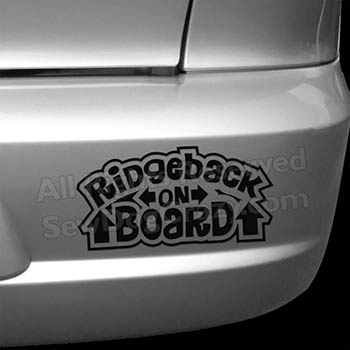 Ridgeback On Board Car Sticker