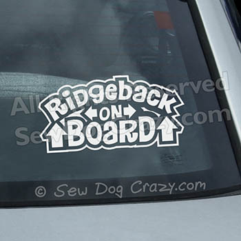 Ridgeback On Board Car Decal