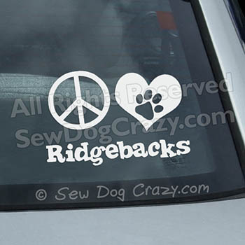 Peace Love Ridgebacks Decals