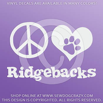 Peace Love Ridgebacks Stickers