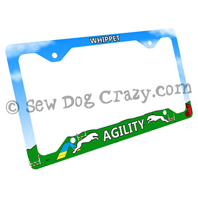 Whippet Agility License Plate Frame