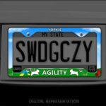 Yorkie Agility License Plate Frame