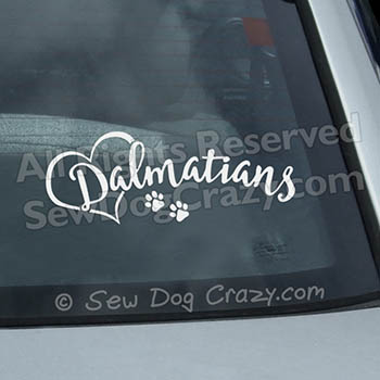 Love Dalmatians Vinyl Car Window Sticker