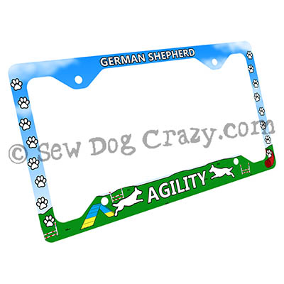 German Shepherd Agility License Plate Frame