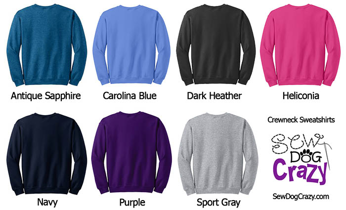 Available Sweatshirt Colors