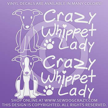 Crazy Whippet Lady Car Window Stickers