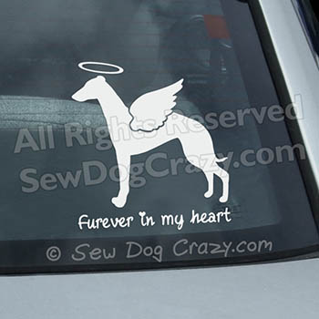 Angel Whippet Car Sticker