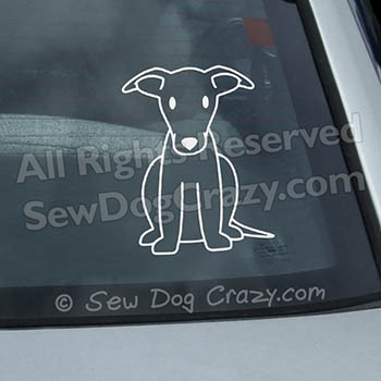 Cartoon Whippet Car Window Sticker