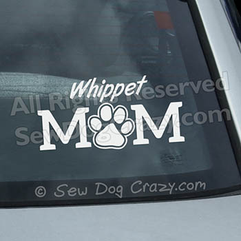Whippet Mom Car Window Sticker