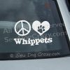 Peace Love Whippet Car Sticker