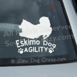 American Eskimo Dog Agility Car Window Stickers
