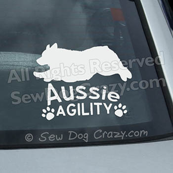 Australian Shepherd Agility Car Window Stickers