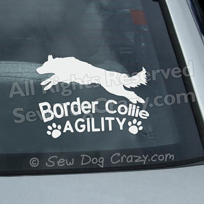 Border Collie Agility Car Window Stickers