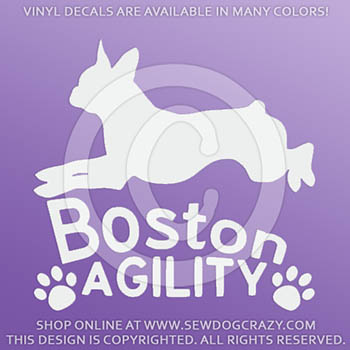 Boston Terrier Agility Car Stickers