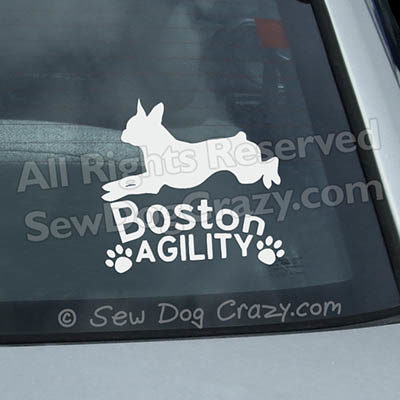 Boston Terrier Agility Window Decals