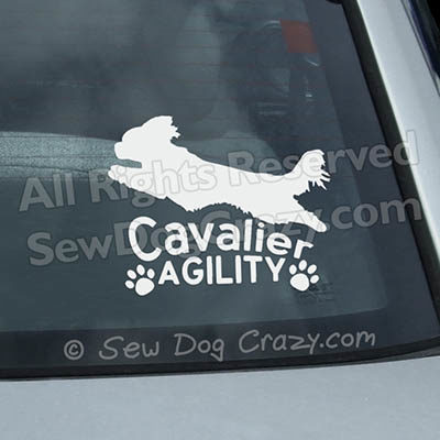 Cavalier King Charles Spaniel Agility Car Window Stickers