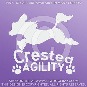 Chinese Crested Agility Vinyl Stickers