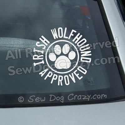 Irish Wolfhound Approved Window Decals