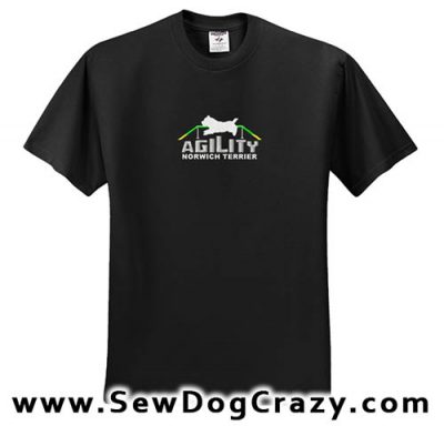 Embroidered Norwich Terrier Agility Tshirt