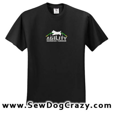 Embroidered Norwich Terrier Agility Tshirt