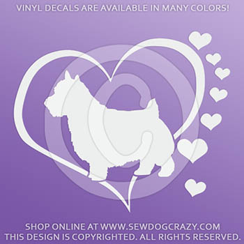 Hearts Norwich Terrier Vinyl Stickers
