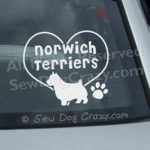 Love Norwich Terrier Car Window Sticker