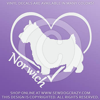 Love Norwich Terrier Vinyl Decals