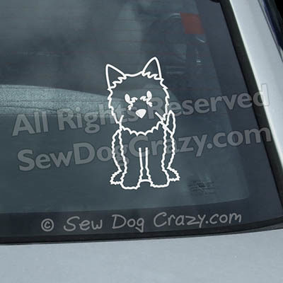 Cartoon Norwich Terrier Car Window Sticker