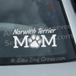 Norwich Terrier Mom Car Window Sticker