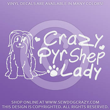 Crazy Pyrenean Shepherd Lady Decal