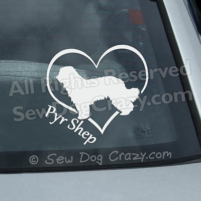Love Pyrenean Shepherds Car Stickers