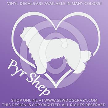 Love Pyrenean Shepherd Vinyl Decals