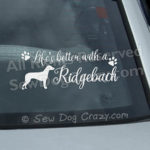 Rhodesian Ridgeback Car Window Stickers