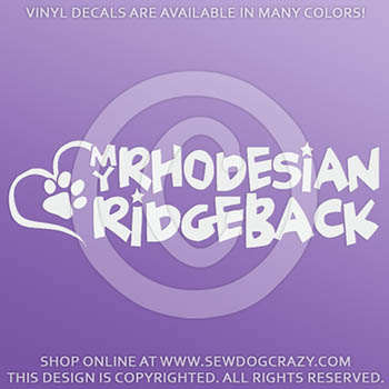 Love my Rhodesian Ridgeback Vinyl Stickers