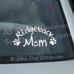 Ridgeback Mom Window Sticker