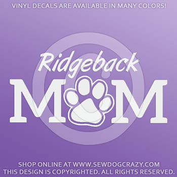 Ridgeback Mom Vinyl Decal
