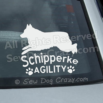 Schipperke Agility Car Window Sticker