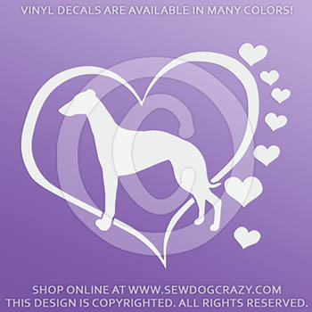 Hearts Whippet Stickers