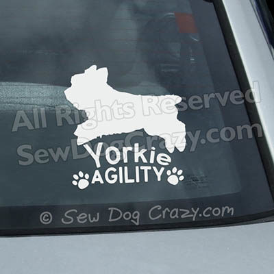 Yorkie Agility Window Stickers