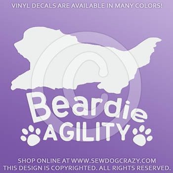 Bearded Collie Agility Car Stickers