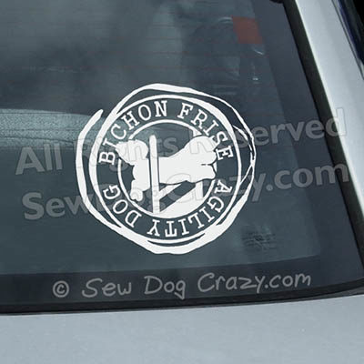 Bichon Frise Agility Car Window Stickers